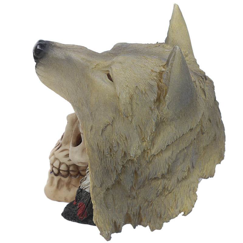 Skull with Wolf Head Decoration - Gift Arch