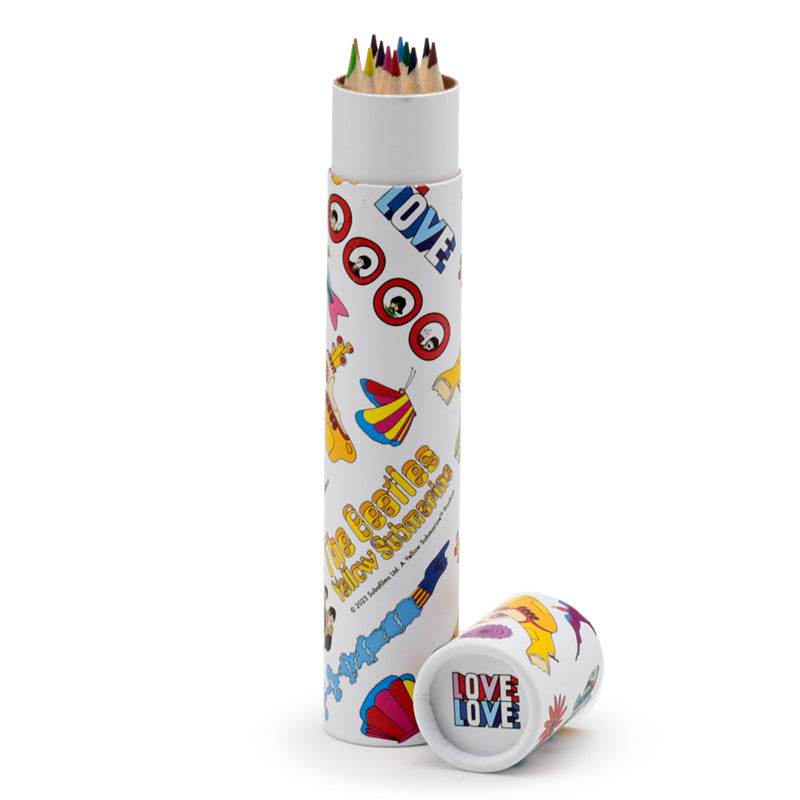 The Beatles Yellow Submarine Large Pencil Pot with 12 Colouring Pencils - Gift Arch