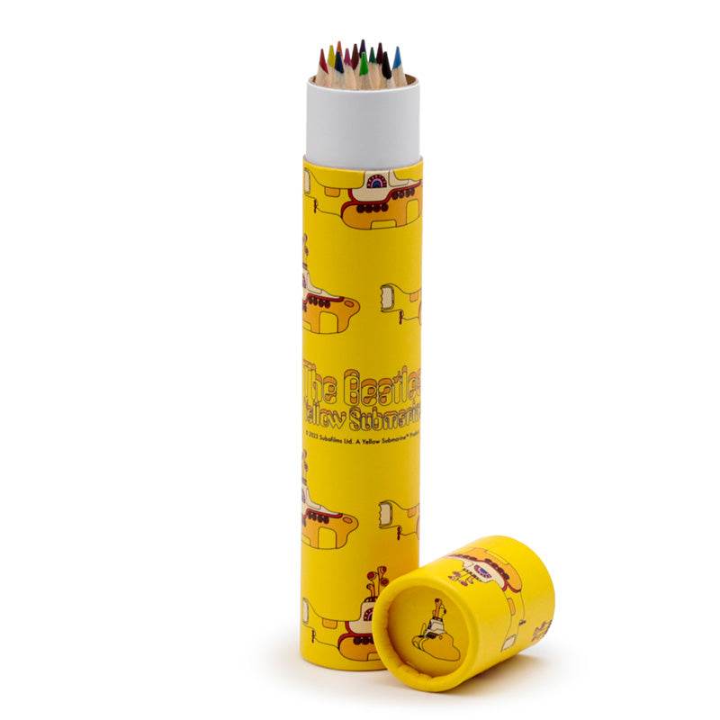 The Beatles Yellow Submarine Large Pencil Pot with 12 Colouring Pencils - Gift Arch