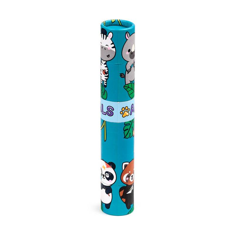 Adoramals Wild Large Twist Top Pencil Pot with 12 Colouring Pencils & Sharpener - Gift Arch