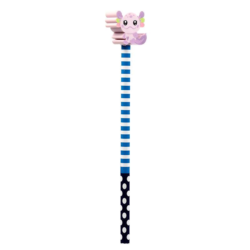 Axolotl (Salamander) Pencil & Eraser Topper - Gift Arch