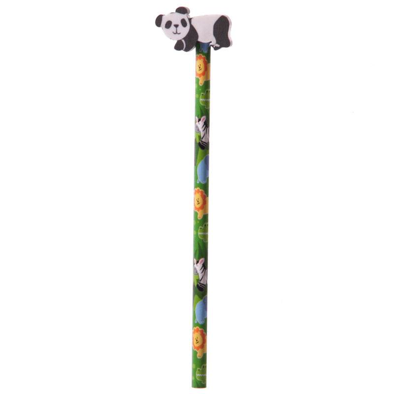 Jungle Animal Elephant, Panda, Lion, Zebra Pencil & Eraser Topper - Gift Arch