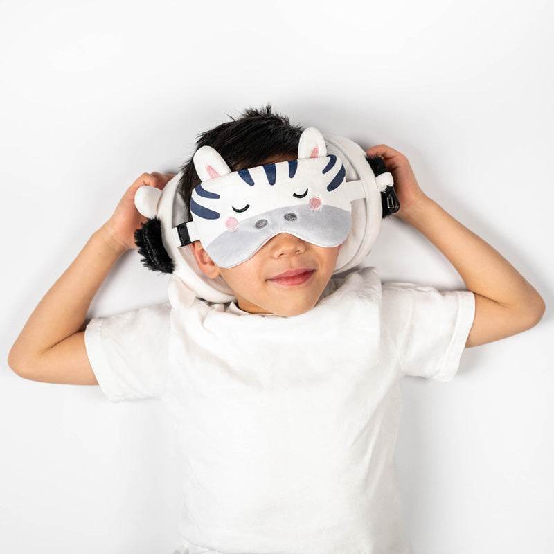 Relaxeazzz Adoramals Bali the Zebra Plush Travel Pillow & Eye Mask - Gift Arch