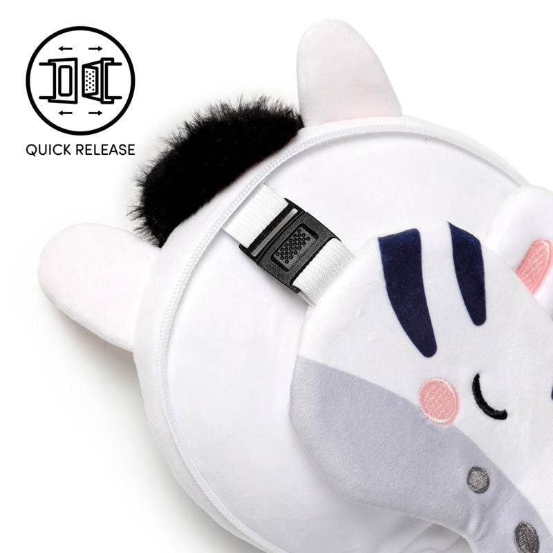 Relaxeazzz Adoramals Bali the Zebra Plush Travel Pillow & Eye Mask - Gift Arch