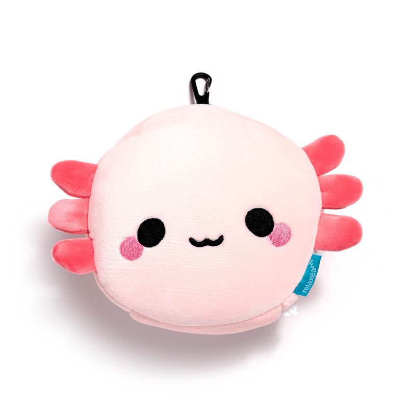 Relaxeazzz Adoramals Maddie the Axolotl Travel Pillow & Eye Mask - Gift Arch