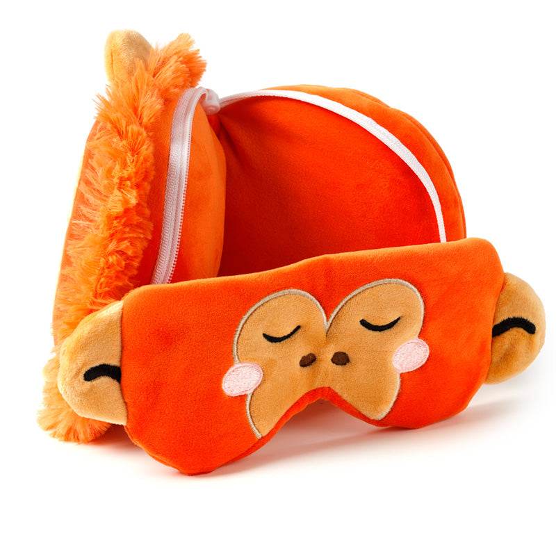Relaxeazzz Adoramals Orangutan Plush Travel Pillow & Eye Mask - Gift Arch