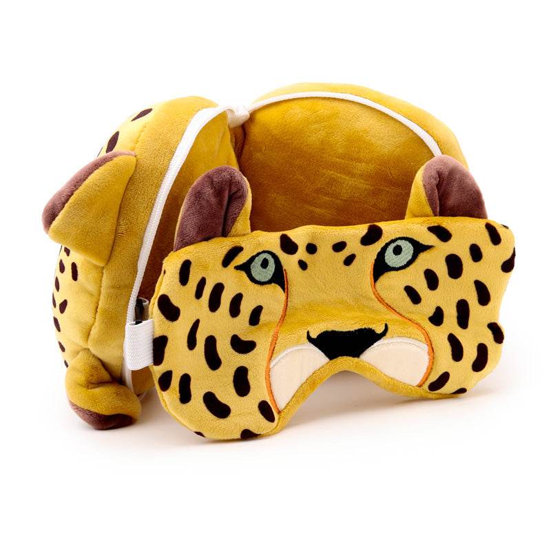 Relaxeazzz Leopard Plush Travel Pillow & Eye Mask - Gift Arch