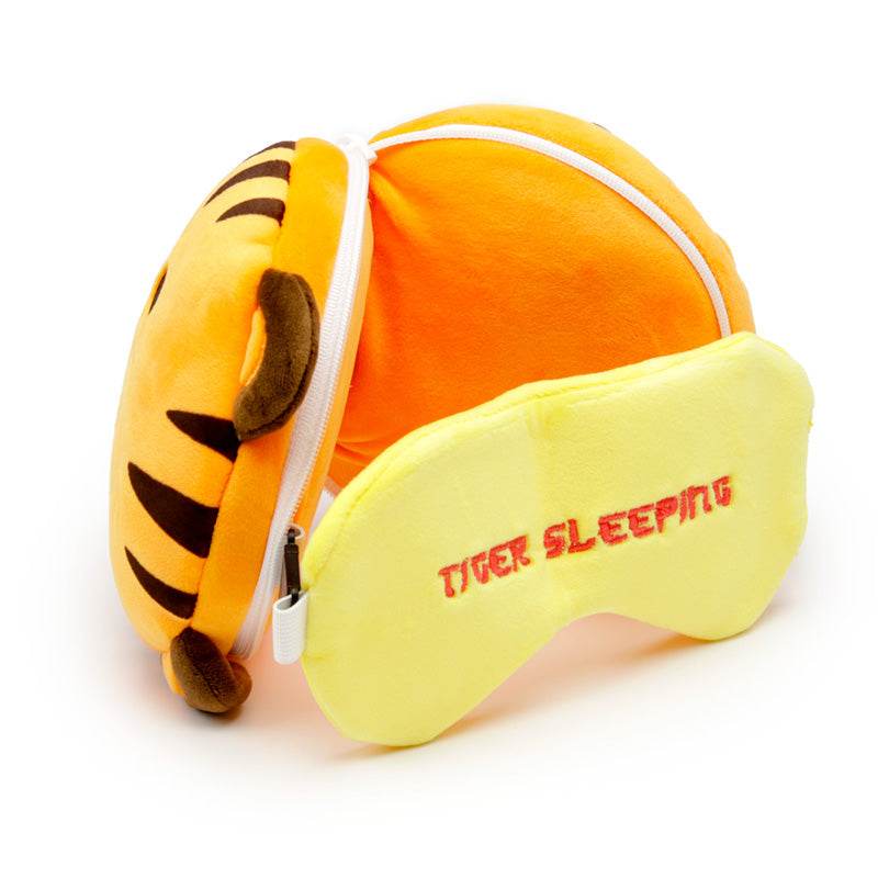 Relaxeazzz Tiger Plush Travel Pillow & Eye Mask - Gift Arch