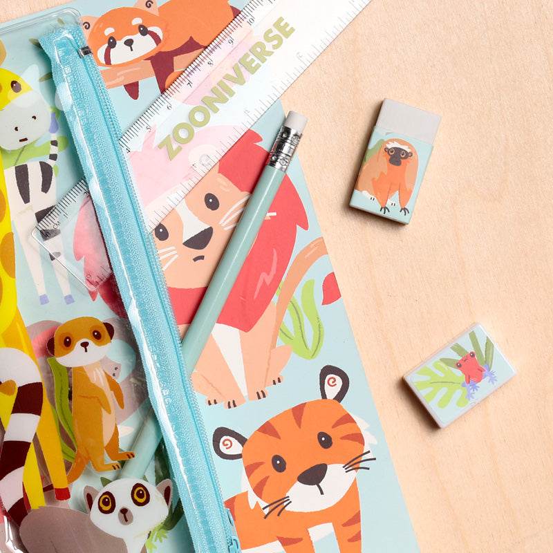 Zooniverse Ring Bound Notepad & Pencil Case 6 Piece Stationery Set - Gift Arch