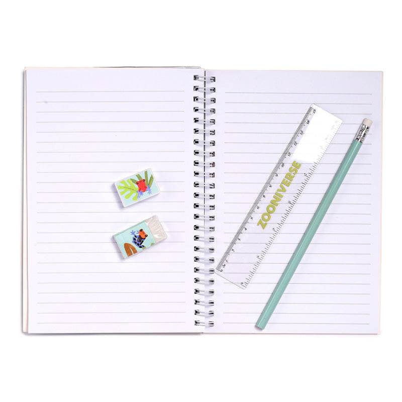 Zooniverse Ring Bound Notepad & Pencil Case 6 Piece Stationery Set - Gift Arch