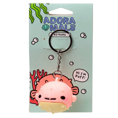 Puff the Puffer Fish Adoramals 3D PVC Keyring - Keyrings & Key Chains