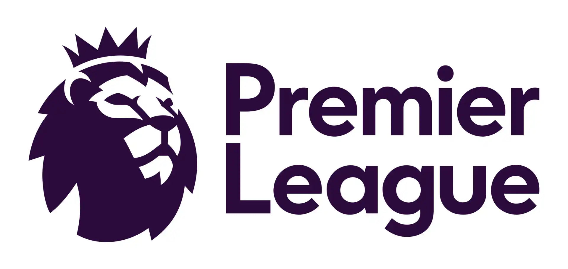 Purple lion logo with crown on premier league text.