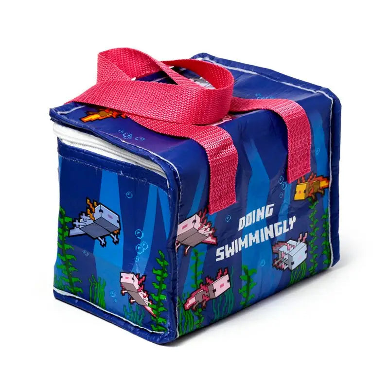 RPET Cool Bag Lunch Bag Minecraft Axolotl - Zoo Safari & Wildlife Parks