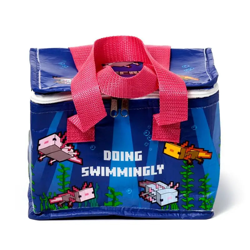 RPET Cool Bag Lunch Bag Minecraft Axolotl - Zoo Safari & Wildlife Parks