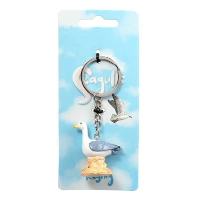 Seagull Buoy Seagull on Rock Keyring - Seaside & Beach Gifts