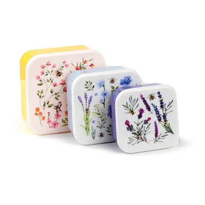 Set of 3 Lunch Box M/L/XL Nectar Meadows - Lunch Boxes & Snack Pots