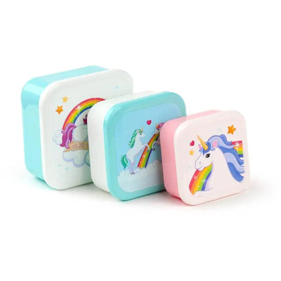 Set of 3 Lunch Box S/M/L Enchanted Rainbows Unicorn - Lunch Boxes & Snack Pots