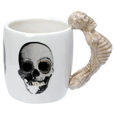 Skeleton Ceramic Shaped Handle Mug - Mugs & Coffee Cups