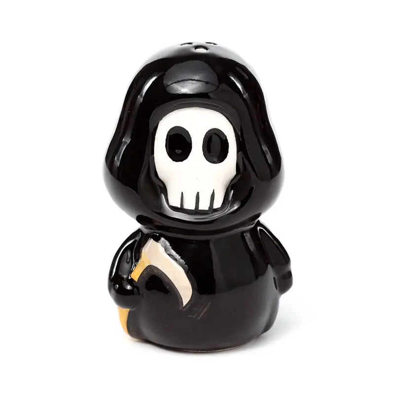 Skull Boy & Ghost Boy Ceramic Salt & Pepper Set - Gothic Fantasy Skulls & Skeletons