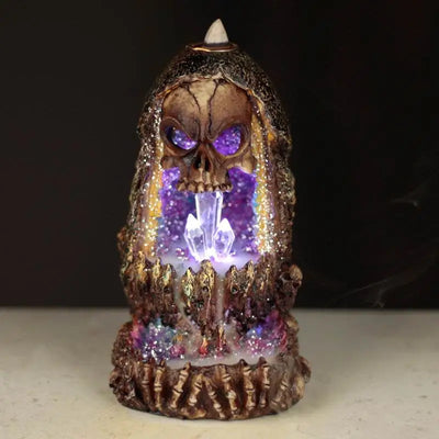 Skull Crystal Cave LED Backflow Incense Burner - Incense Burners & Ash Catchers