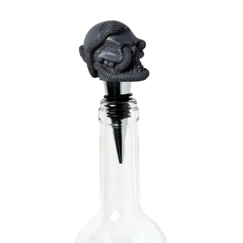 Skulls and Roses Skull and Snake Bottle Stopper - Kitchen Decorations & Accessories