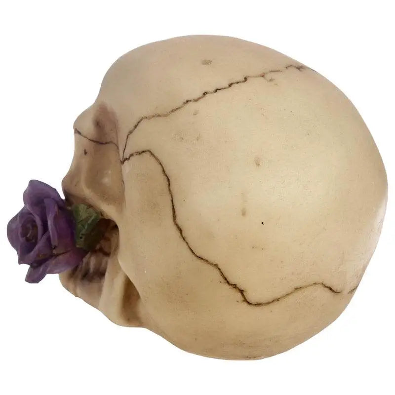 Skulls and Roses Skull with Purple Roses - Gothic Fantasy Skulls & Skeletons