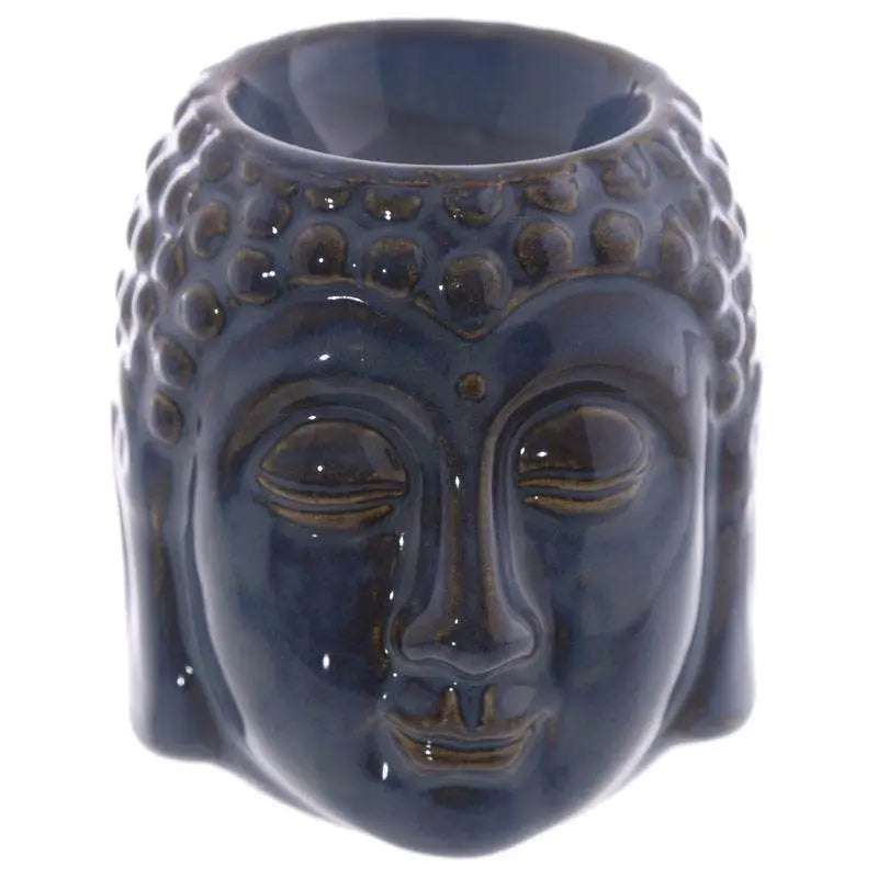 Small Crackle Glaze Ceramic Buddha Head Oil Burner - Oil Burners & Wax Melt Burners