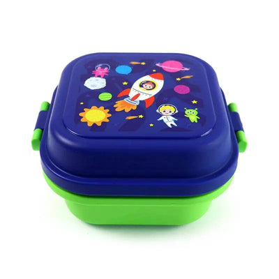 Space Cadets Clip Lock Stacked Bento Snack Lunch Box - Lunch Boxes & Snack Pots