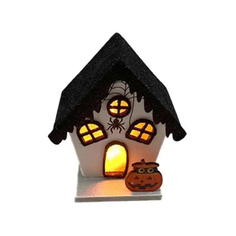 Spooky Pumpkin & Spider House Halloween LED Decoration