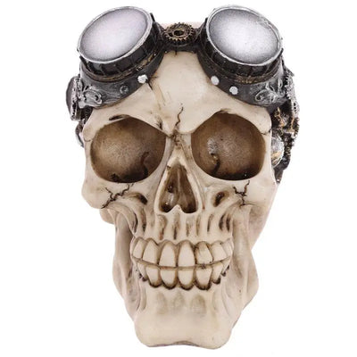 Steampunk Style Skull Decoration with Goggles - Gothic Fantasy Skulls & Skeletons