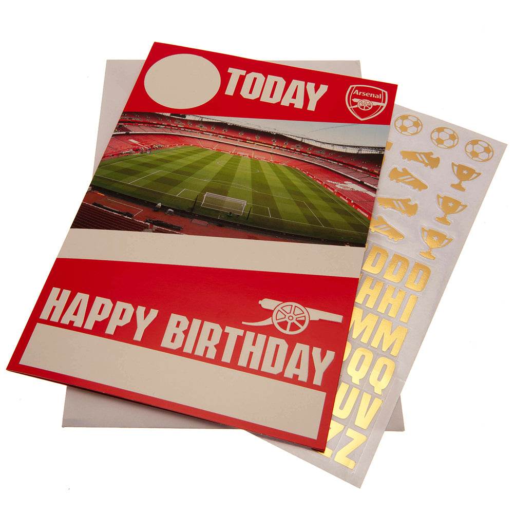 Arsenal FC Birthday Card With Stickers - Gift Arch