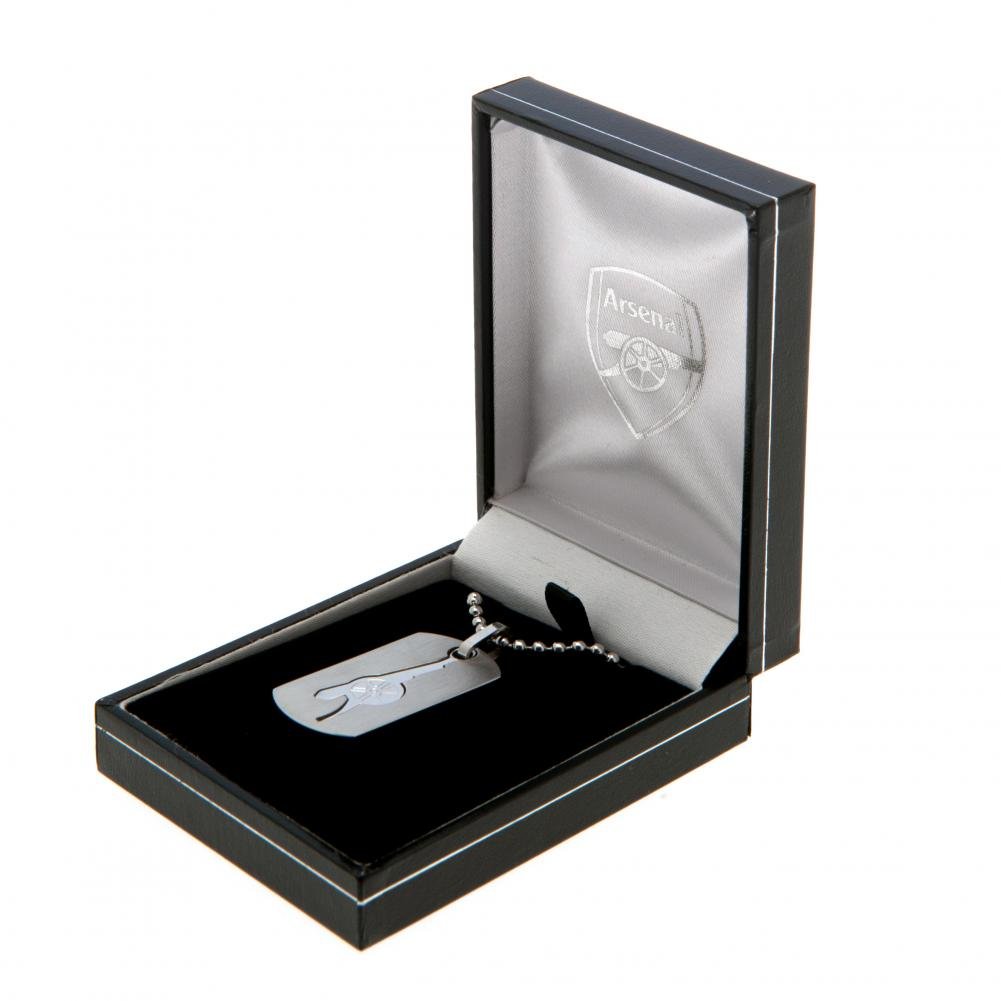 Arsenal FC Cut Out Cannon Dog Tag & Chain - Gift Arch