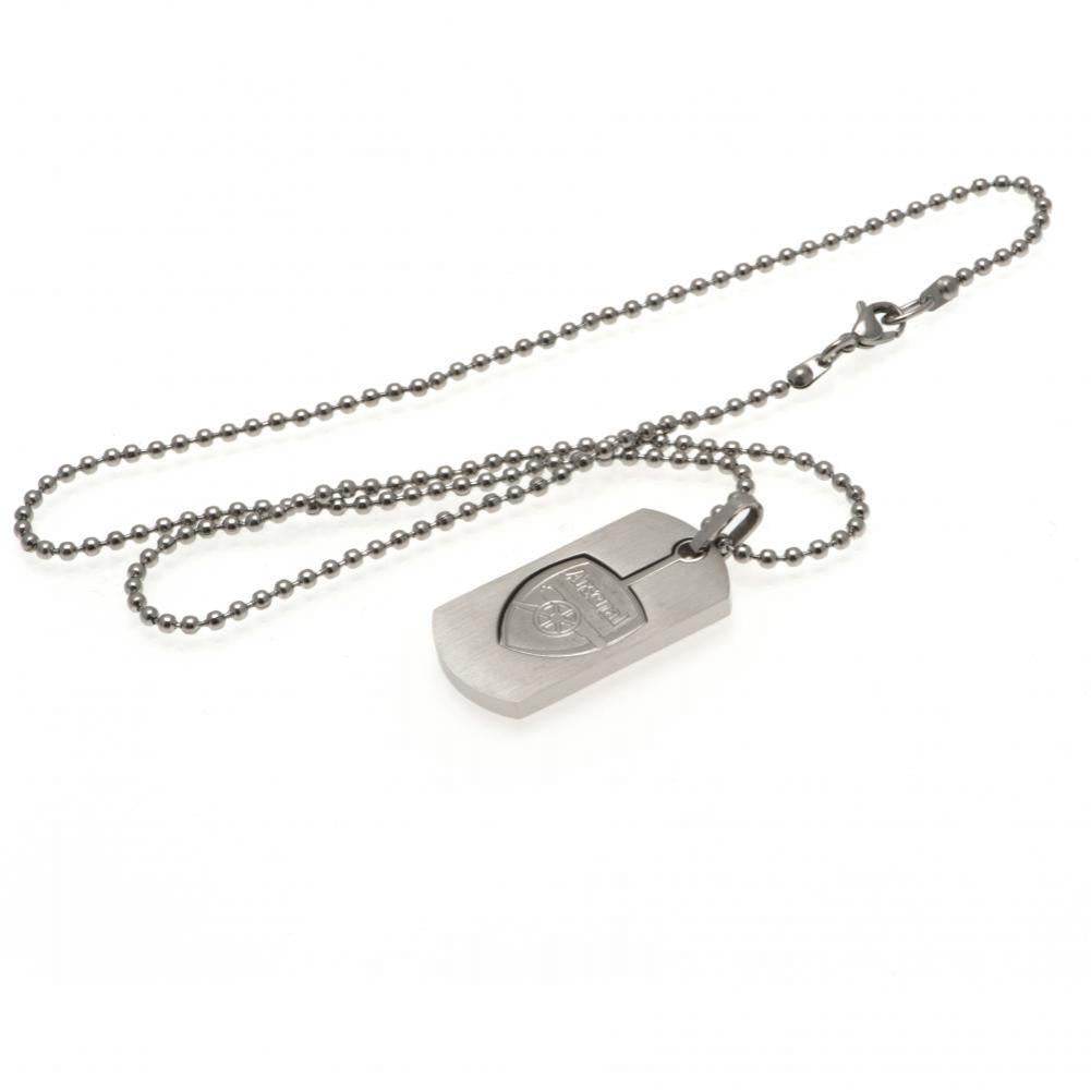 Arsenal FC Cut Out Crest Dog Tag & Chain - Gift Arch