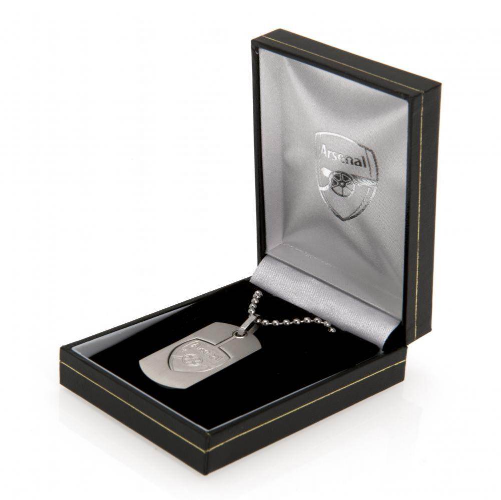 Arsenal FC Cut Out Crest Dog Tag & Chain - Gift Arch