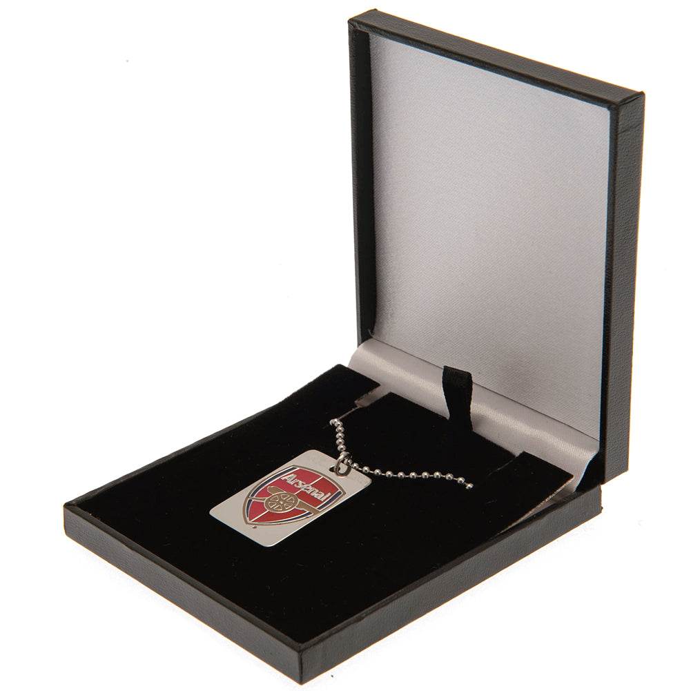 Arsenal FC Enamel Crest Dog Tag & Chain - Gift Arch