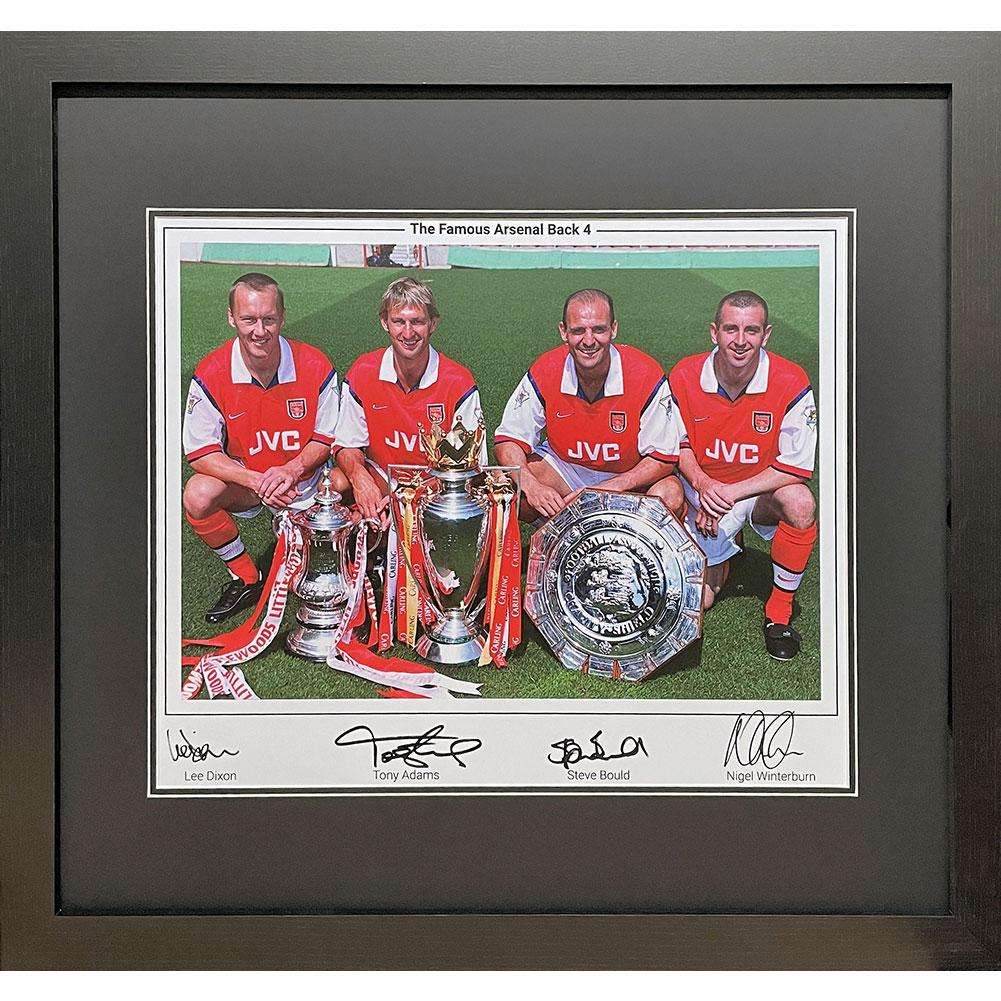 Arsenal FC Famous Back 4 Signed Framed Print - Gift Arch