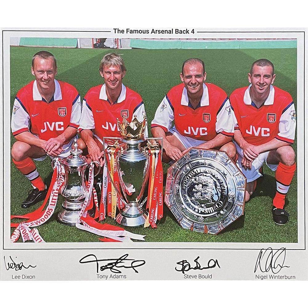 Arsenal FC Famous Back 4 Signed Framed Print - Gift Arch