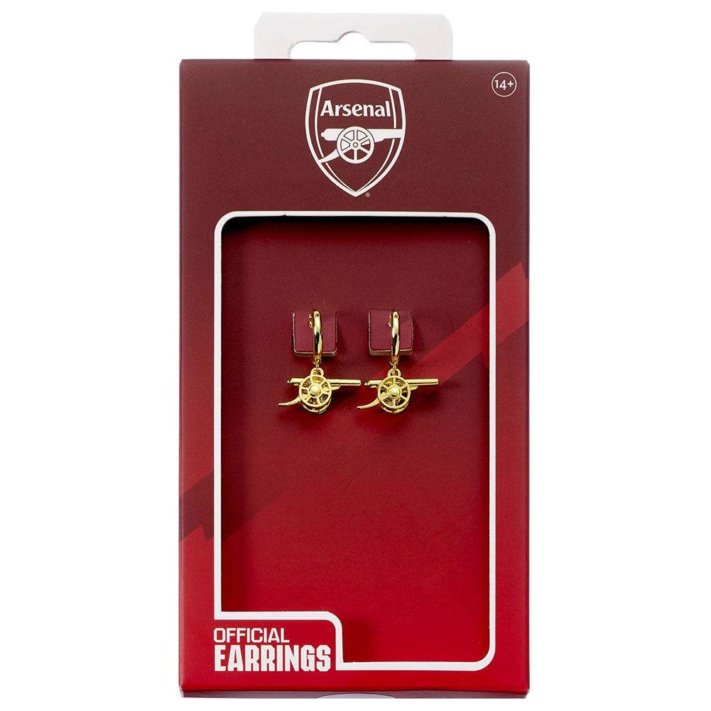Arsenal FC Gold Finish Cannon Hoop Earrings - Gift Arch