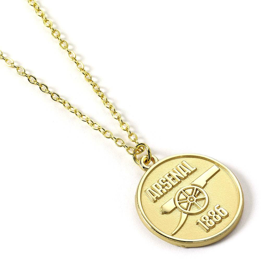 Arsenal FC Gold Finish Crest Necklace - Gift Arch