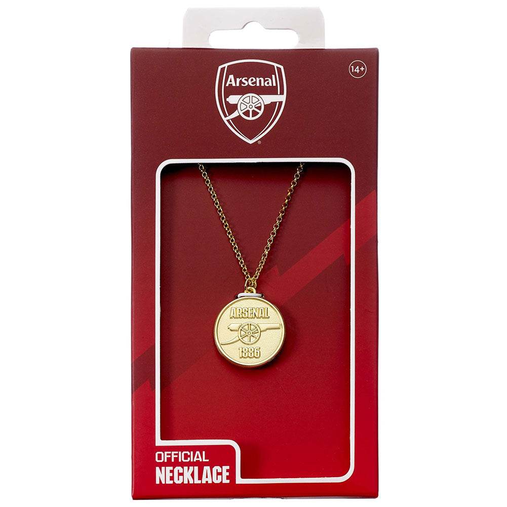 Arsenal FC Gold Finish Crest Necklace - Gift Arch