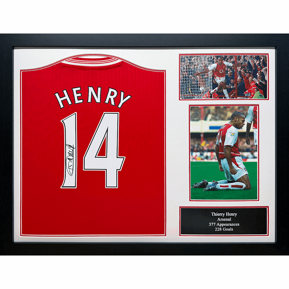 Arsenal FC Henry Centenary Retro Signed Shirt (Framed) - Gift Arch