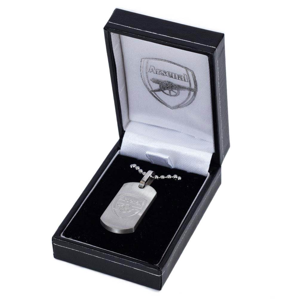 Arsenal FC Matt Finish Dog Tag & Chain - Gift Arch