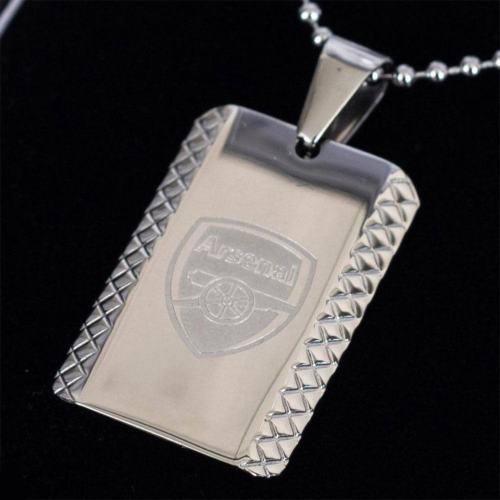Arsenal FC Patterned Dog Tag & Chain - Gift Arch