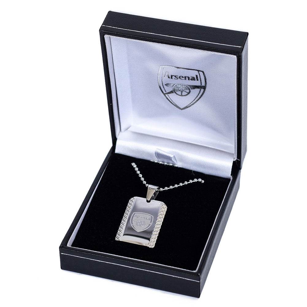 Arsenal FC Patterned Dog Tag & Chain - Gift Arch