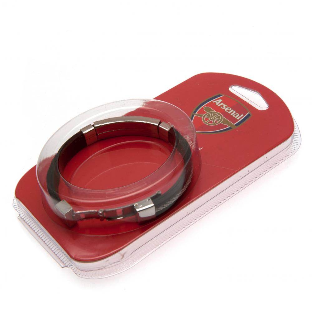 Arsenal FC Silver Inlay Silicone Bracelet - Gift Arch
