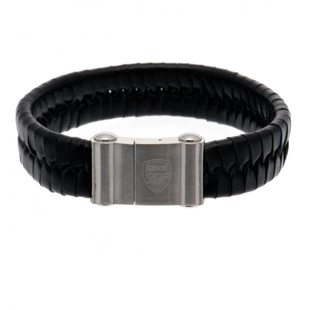 Arsenal FC Single Plait Leather Bracelet - Gift Arch