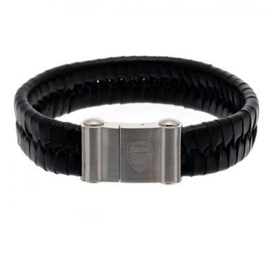 Arsenal FC Single Plait Leather Bracelet - Gift Arch
