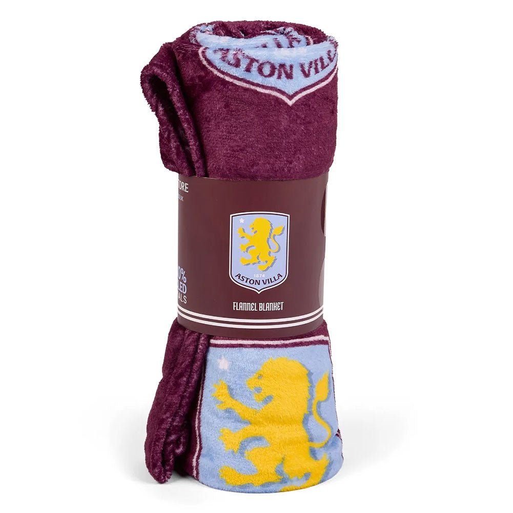 Aston Villa FC Multi Crest Fleece Blanket - Gift Arch