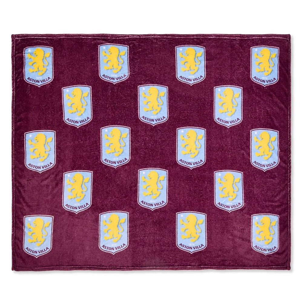 Aston Villa FC Multi Crest Fleece Blanket - Gift Arch