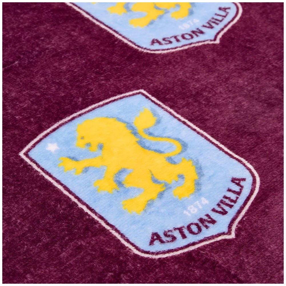Aston Villa FC Multi Crest Fleece Blanket - Gift Arch